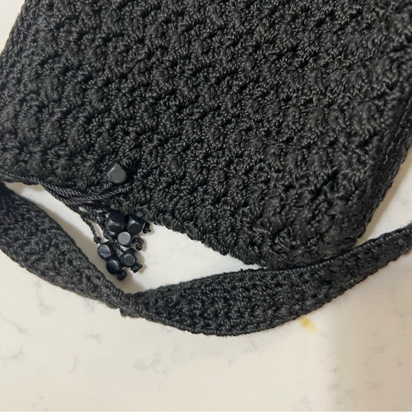 Chic Black Crochet Shoulder Bag - Picture 9 of 12